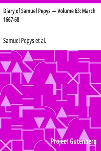 Cover of Diary of Samuel Pepys — Volume 63: March 1667-68
