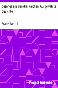 Cover of Gesänge aus den drei Reichen: Ausgewählte Gedichte