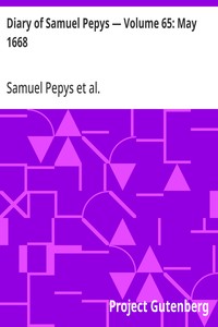 Cover of Diary of Samuel Pepys — Volume 65: May 1668