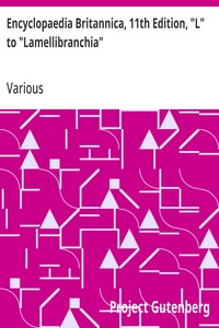 Cover of Encyclopaedia Britannica, 11th Edition, "L" to "Lamellibranchia" Volume 16, Slice 1