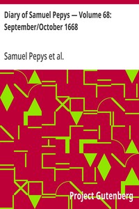 Cover of Diary of Samuel Pepys — Volume 68: September/October 1668