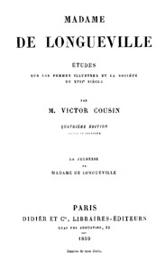 Cover of Madame de Longueville: La Jeunesse de Madame de Longueville