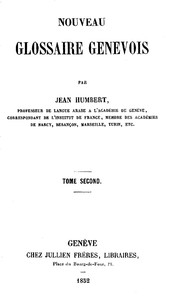 Cover of Nouveau Glossaire Genevois, tome 2/2