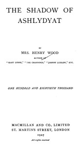 Cover of The Shadow of Ashlydyat