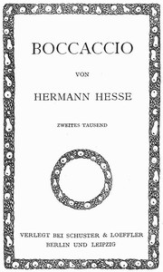 Cover of Boccaccio