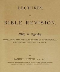 Cover of Lectures on Bible Revision