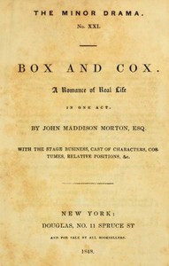 Cover of Box and Cox: A Romance of Real Life in One Act.