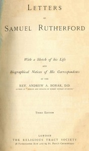 Cover of Letters of Samuel Rutherford (Third Edition)