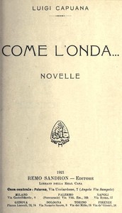 Cover of Come l'onda... Novelle