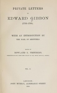 Cover of Private Letters of Edward Gibbon (1753-1794) Volume 2 (of 2)