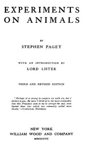 Cover of Experiments on Animals
