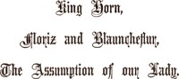 Cover of King Horn, Floriz and Blauncheflur, The Assumption of Our Lady