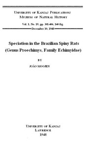 Cover of Speciation in the Brazilian Spiny Rats