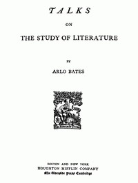 Cover of Talks on the study of literature.
