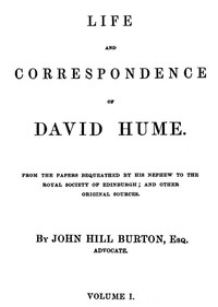 Cover of Life and Correspondence of David Hume, Volume 1
