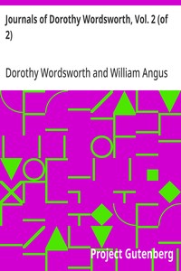 Cover of Journals of Dorothy Wordsworth, Vol. 2 (of 2)