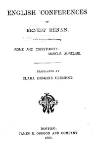 Cover of English Conferences of Ernest Renan: Rome and Christianity. Marcus Aurelius