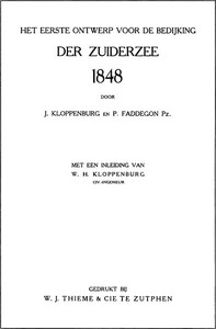 Cover of Het eerste ontwerp voor de bedijking der Zuiderzee, 1848