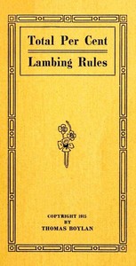 Cover of Total Per Cent Lambing Rules