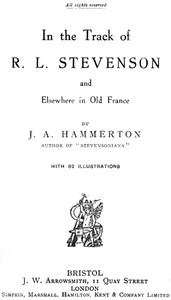 Cover of In the Track of R. L. Stevenson and Elsewhere in Old France