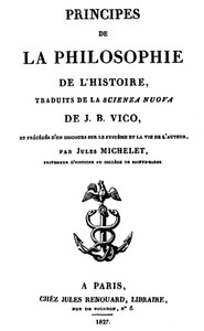 Cover of Principes de la Philosophie de l'Histoire traduits de la 'Scienza nuova'