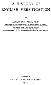 Cover of A History of English Versification