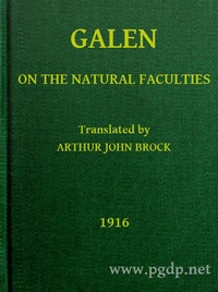 Cover of Galen: On the Natural Faculties