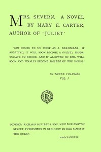 Cover of Mrs. Severn: A Novel, Vol. 1 (of 3)