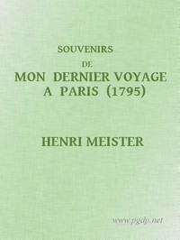 Cover of Souvenirs de mon dernier voyage à Paris (1795)