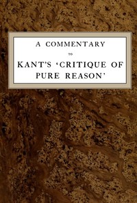 Cover of A Commentary to Kant's 'Critique of Pure Reason'