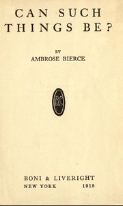 Cover of Can Such Things Be?