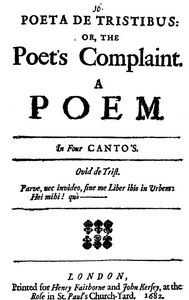 Cover of Poeta de Tristibus; Or, The Poet's Complaint