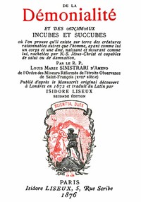 Cover of De la démonialité des animaux incubes et succubes