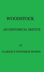 Cover of Woodstock: An historical sketch