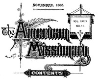 Cover of The American Missionary — Volume 39, No. 11, November, 1885