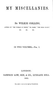 Cover of My Miscellanies, Vol. 1 (of 2)