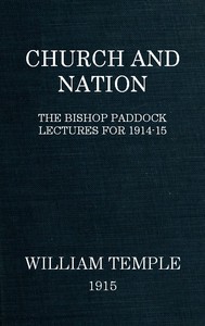 Cover of Church and Nation The Bishop Paddock Lectures for 1914-15