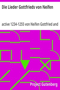 Cover of Die Lieder Gottfrieds von Neifen