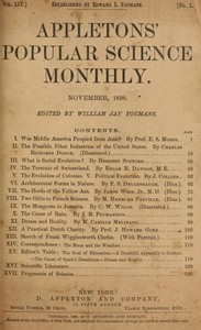 Cover of Appletons' Popular Science Monthly, November 1898 Volume 54, November 1898