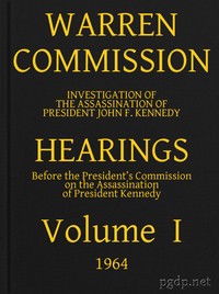 Cover of Warren Commission (01 of 26): Hearings Vol. I (of 15)