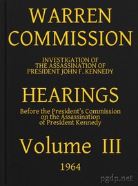 Cover of Warren Commission (03 of 26): Hearings Vol. III (of 15)