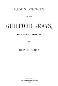 Cover of Reminiscences of the Guilford Grays, Co. B., 27th N.C. Regiment
