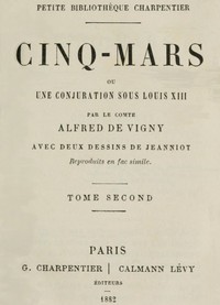 Cover of Cinq-Mars; ou, Une conjuration sous Louis XIII (Tome 2 of 2)