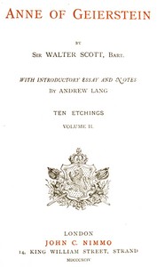 Cover of Anne of Geierstein; Or, The Maiden of the Mist. Volume 2 (of 2)