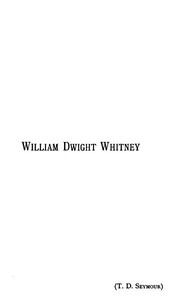Cover of William Dwight Whitney