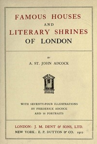 Cover of Famous Houses and Literary Shrines of London