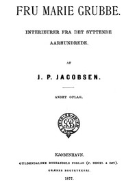 Cover of Fru Marie Grubbe: Interieurer fra det syttende Aarhundrede