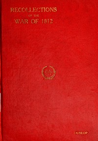 Cover of Recollections of the War of 1812