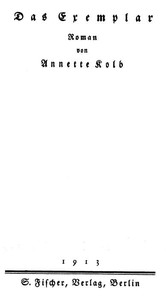 Cover of Das Exemplar