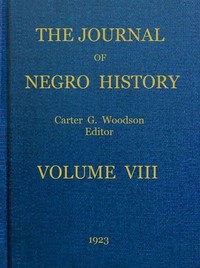 Cover of The Journal of Negro History, Volume 8, 1923